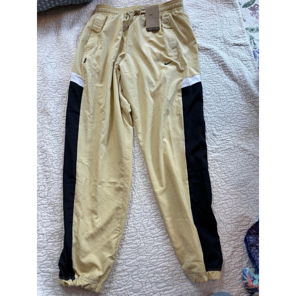 Nike Mens Loose Fit Track Pants White Mesh Lined Joggers Medium